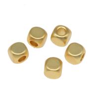 Brass Jewelry Beads,  Square, plated, DIY, golden, 3*3mm 