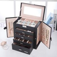 Multifunctional Jewelry Box, PU Leather, Rectangle, plated, durable & fashion jewelry & for woman 