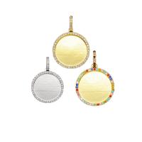 Zinc Alloy Pendant Cabochon Setting, Flat Round, plated, for woman & with rhinestone Inner Approx 30mm 