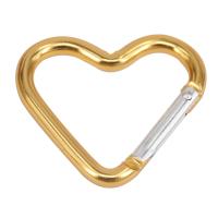 Aluminum Carabiner Key Ring, Aluminum Alloy, Heart, plated, random style, Random Color 