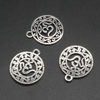 Zinc Alloy Jewelry Pendants, Round, plated & DIY, metallic color plated, 22*18*2mm 