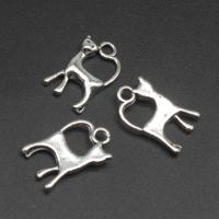 Zinc Alloy Animal Pendants, Cat, plated & DIY, metallic color plated, 17*10*2mm 