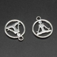 Zinc Alloy Jewelry Pendants, Round, plated & DIY, metallic color plated, 19*16*1mm 