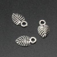 Zinc Alloy Leaf Pendants, plated & DIY, metallic color plated, 10*5*1mm 