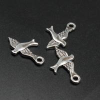 Zinc Alloy Jewelry Pendants, Bird, plated & DIY, metallic color plated, 14*12*2mm 