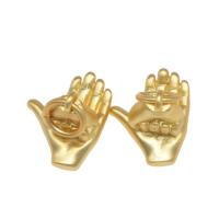 Brass Jewelry Pendants, Hand, plated, DIY, golden, 11*9*10mm 