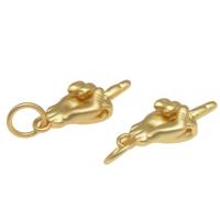 Brass Jewelry Pendants, Hand, plated, DIY, golden, 15*6*4mm 