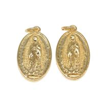 Brass Jewelry Pendants, Ellipse, plated, DIY, golden, 21*12*2mm 