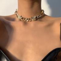 Collier de perles, Alliage d'aluminium, papillon, Placage, styles différents pour le choix & pavé de micro zircon & pour femme, plus de couleurs à choisir, 210-800mm, Vendu par brin