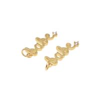 Brass Jewelry Pendants, Alphabet Letter, plated, DIY, golden, 22*7*2mm 