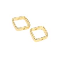 Brass Jewelry Beads, Square, plated, DIY, golden, 13*13*4mm 