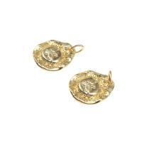 Brass Jewelry Pendants, plated, DIY, golden, 22*18*3mm 