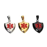 Stainless Steel Jewelry Necklace, Shield, plated & for man & enamel Approx 19.68 Inch 