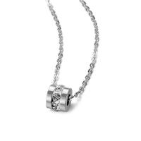 Collar de Acero Inoxidable, chapado en color de plata, para mujer & con diamantes de imitación, 5x6mm, longitud:17.5 Inch, Vendido por Sarta