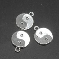 Zinc Alloy Jewelry Pendants, Round, plated & DIY, metallic color plated, 18*15*2mm 