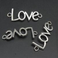 Zinc Alloy Charm Connector, Alphabet Letter, plated & DIY, metallic color plated, 15*40*4mm 