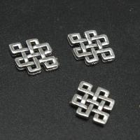 Zinc Alloy Charm Connector, Chinese Knot, plated & DIY, metallic color plated, 12*10*1mm 