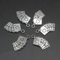 Zinc Alloy Jewelry Pendants, Poker, plated & DIY, metallic color plated, 12*25*2mm 