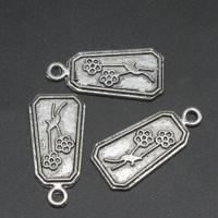 Zinc Alloy Jewelry Pendants, Rectangle, plated & DIY, metallic color plated, 26*12*1mm 