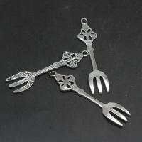 Zinc Alloy Jewelry Pendants, Fork, plated, DIY, metallic color plated, 61*13*3mm 