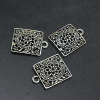 Zinc Alloy Jewelry Pendants, Square, plated, DIY, metallic color plated, 20*15*4mm 