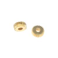 Brass Spacer Beads, Round, plated, DIY, golden, 7*7*3mm 