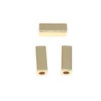 Brass Jewelry Beads, Rectangle, plated, DIY, golden, 8*2mm 
