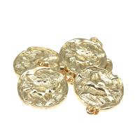 Brass Jewelry Pendants, Round, plated, DIY, golden, 33*30*2mm 