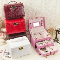 Multifunctional Jewelry Box, PU Leather, plated, portable & fashion jewelry & for woman 