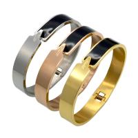 Stainless Steel Bangle, plated, Unisex & with letter pattern & epoxy gel 10mm, 2mm, Inner Approx 58mm 