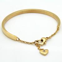 Stainless Steel Bangle, Heart, plated, oval chain & for woman Inner Approx 56mm 