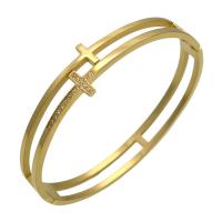 Stainless Steel Bangle, Cross, plated, for woman & hollow 10mm, 8mm, Inner Approx 