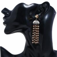 Fashion Fringe Earrings, Zinc Alloy, with Crystal, plated, for woman 