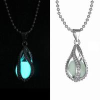 Zinc Alloy Necklace, fashion jewelry & Unisex & luminated, silver color 