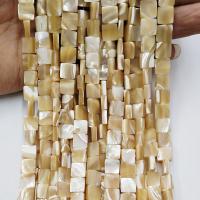 Natural Yellow Shell Beads, Square, polished, DIY 