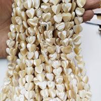 Natural Yellow Shell Beads, Heart, polished, DIY 
