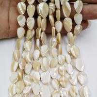 Natural Yellow Shell Beads, Teardrop, polished, DIY 