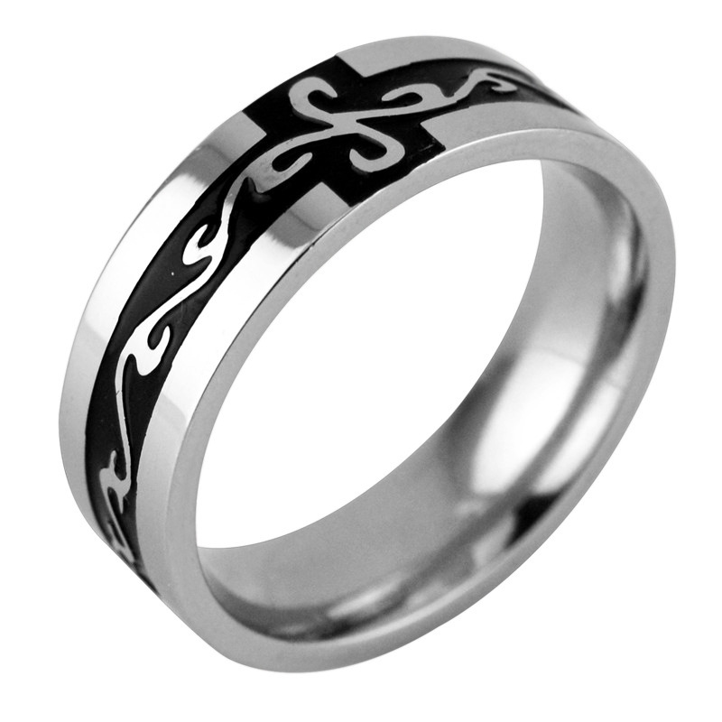 Титан Сталь палец кольцо, титан, эпоксидная смола, Мужская & разный размер для выбора, 7mm, продается PC