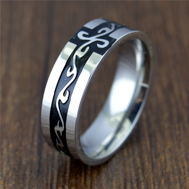 Titanium Steel Finger Ring, epoxy gel, Unisex & different size for choice, 7mm, Sold By PC