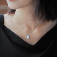Латунное Ожерелье Горного Хрусталя, Латунь, плакирован серебром, Женский & со стразами длина:17.7 дюймовый, продается Strand