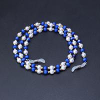 Plastic Pearl Glasses Chain, for woman, blue .3 Inch 