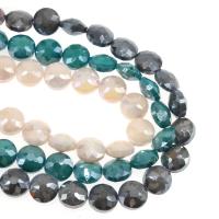Flache runde Kristall Perlen, plattiert, DIY & facettierte, mehrere Farben vorhanden, 14*14*9mm, 50PCs/Strang, verkauft von Strang