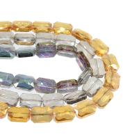 Rectangle Crystal Beads, Pendular Lochrose, plated, DIY 11*11*6mm 
