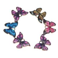 Zinc Alloy Enamel Pendants, Butterfly, plated & DIY 16*21*2mm 