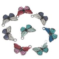 Zinc Alloy Enamel Pendants, Butterfly, plated & DIY 14*20*4mm 