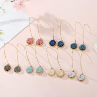 Resin Zinc Alloy Earring, with Resin, Round, fashion jewelry & for woman 12mm 