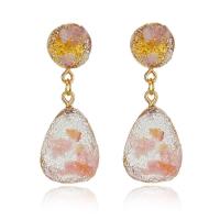 Zinc Alloy Drop Earring, with Resin, fashion jewelry & for woman 45mm 
