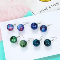 Zinc Alloy Drop Earring, with Resin, fashion jewelry & for woman 34mm 