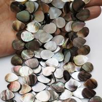 Perlas De Concha Del Labio Negro, Negro+Lip+Shell, Gota, pulido, Bricolaje & diverso tamaño para la opción, Vendido por Sarta