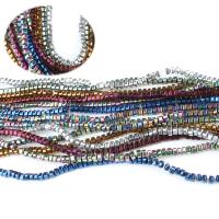 Las Perlas De Hematites Sin Magnético, Hematite, chapado, Bricolaje, más colores para la opción, 3x2x2mm, Vendido por Sarta